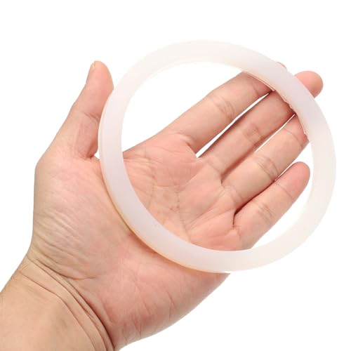 uxcell 6 Pcs Solid Silicone Flat Washer DN100 4-13/16" OD x 4" ID x 1/4" Thickness Large Washers O Ring Sealing Gaskets, Industrial Flat Rubber Spacer, White