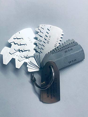 Gear Tooth Profile Pitch Gauge .35 to 4.5 Module 23 Profiles 15 Leafs 14.1/2" PA - Modular