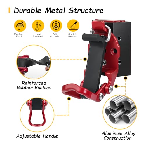 2 Pack Long Handle Tool Holder Compatible with ToughBuilt StackTech Tool Box, Quick-Release Clamp Mount for Axe, Shovel, Extension Pole & Conduit Bender