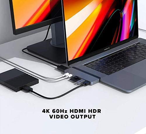 Hyper - New HyperDrive Duo 7-in-2 Hub - USB-C for MacBook Pro/Air - HDMI 4K60Hz HDR, USB-C 40Gbps 100W PD, USB-C 5Gbps 60W PD, MicroSD/SD 3.0 UHS-I 104MB/s, 2 x USB-A 5Gbps - Space Gray