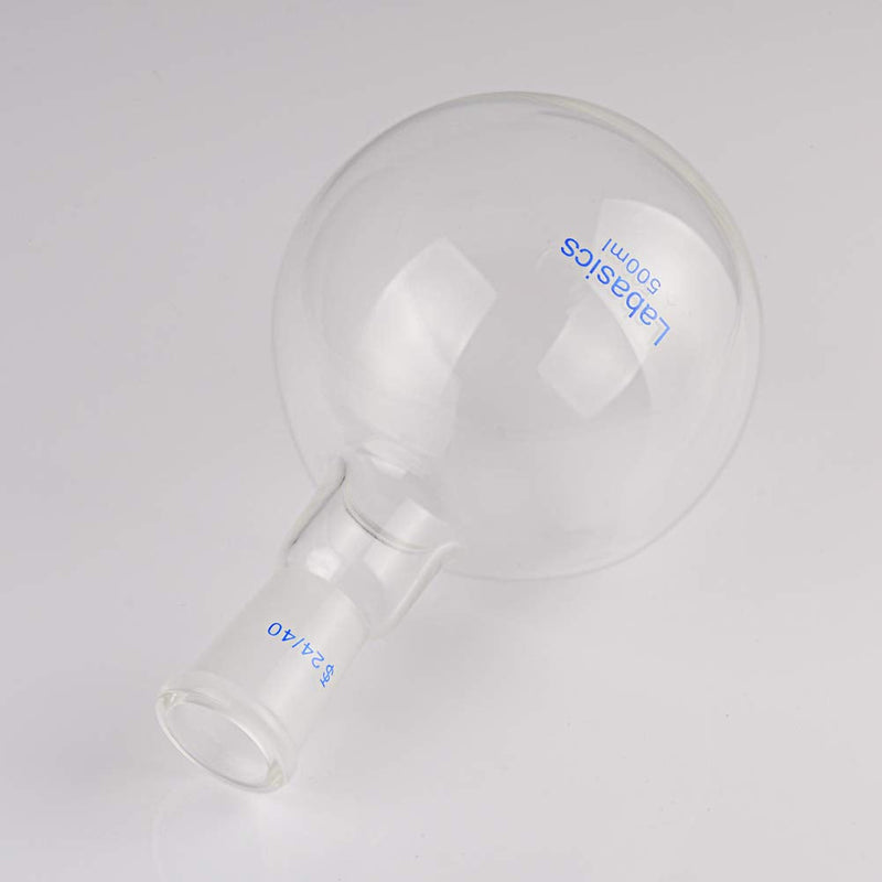 Labasics Glass 500ml Single Neck Flat Bottom Boiling Flask, with 24/40 Standard Taper Outer Joint, 500ml 500 ml