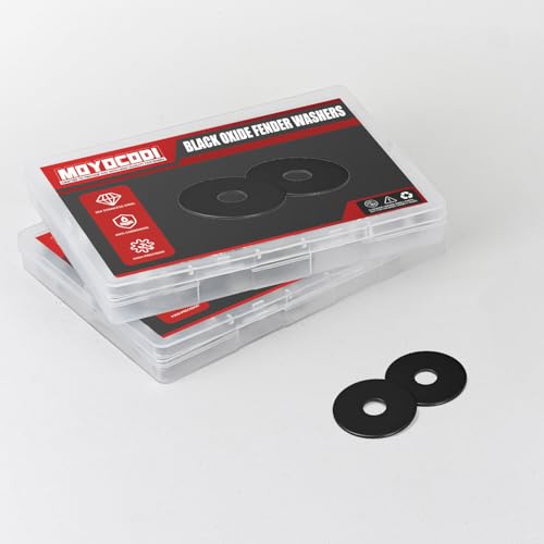 5/16 x 1-1/2'' (20 Pack) Black Oxide Stainless Steel Fender Washers, 1-1/2'' OD, (18-8) 304 Stainless Steel Metal Repair Washers for Screws and Bolts 5/16 x 1-1/2''