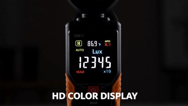 Mcbazel Digital Light Meter with HD Color Screen, 270° Rotatable Head & Fast 8X/s Sampling – High-Precision Illuminance Meter (200,000 Lux/FC) for LED Grow Lights, Plants, Photography & Lumen Testing