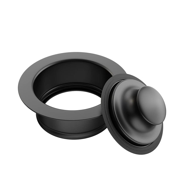 Sink Flange for Garbage Disposal Stopper Universal Stainless Steel Flange Plug Fit 3-1/2 Inch Standard Sink Drain Openings Garbage Disposal Flange Stopper Kit Replacement Accessories (Matte Black)