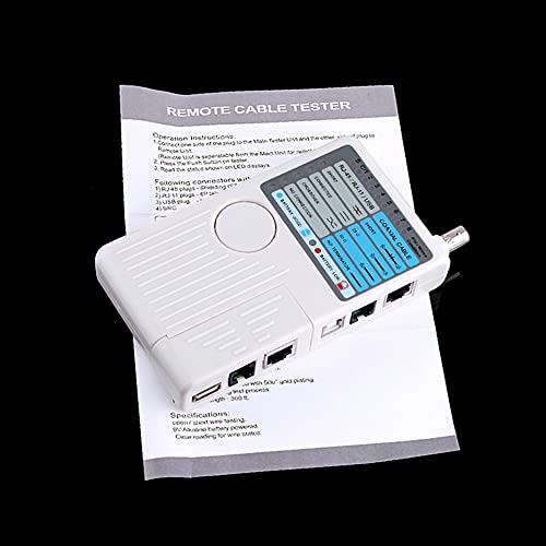 Docooler 4-in-1 Remote RJ11 RJ45 USB BNC LAN Network Phone Cable Tester Meter
