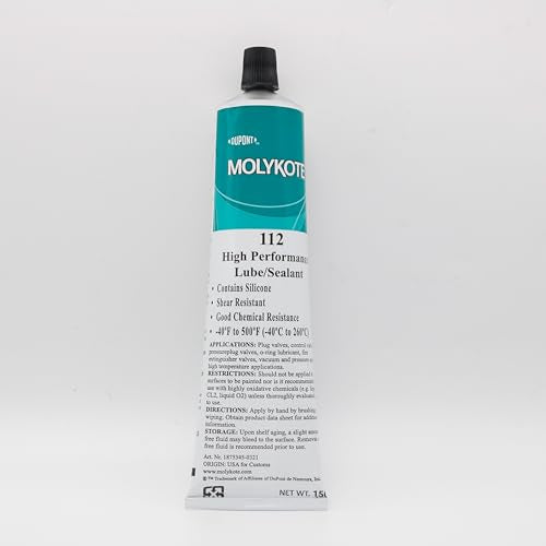 Molykote 112 150g 5.3oz High Performance Lube/Sealant Lubricant Grease for Valve Lubrication & Sealing High Consistency Nonmelting Silicone Shear Resistant Translucent White Dow Corning