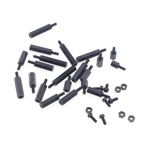 320pcs M2.5 Nylon Hex Spacer Standoffs Screws Nuts Assortment Kit; Male-Female(Black) (Pack of 2) M2.5 (Pack of 2)