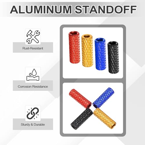 MECCANIXITY 100 Pcs M3 x 15mm Knurled Aluminum Standoff Mesh Spacer Column for FPV Drone RC Airplane Racing Car Simracing, Black M3*15mm