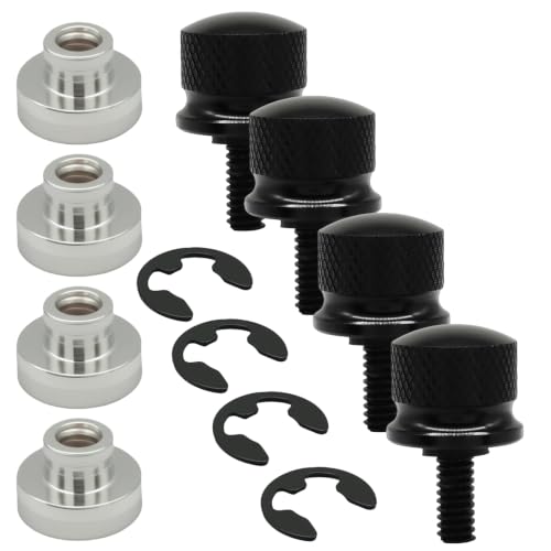 4 Pcs Seat Bolt Screw Nut Kit, Black