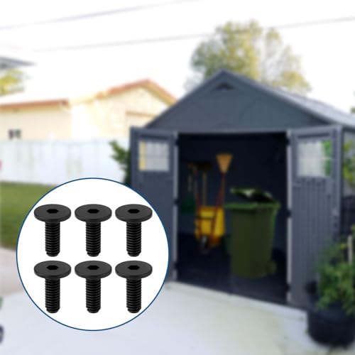 6pcs Replacement Long Bolts for Suncast Storage Sheds, Plastic Long Screws Black Storage Shed Awning Bolt Accessories with Screwdriver Compatible with Suncast Shed