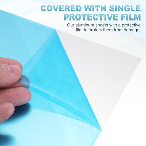 MECCANIXITY 6061 T651 Aluminum Sheet Metal, 11.8" x 11.8" x 0.08" Rectangle Flat Plain Aluminum Plate Covered with Single Protective Film Heat Treatable for DIY Crafting Industry(Silver) 11.8" x 11.8" x 0.08" 1