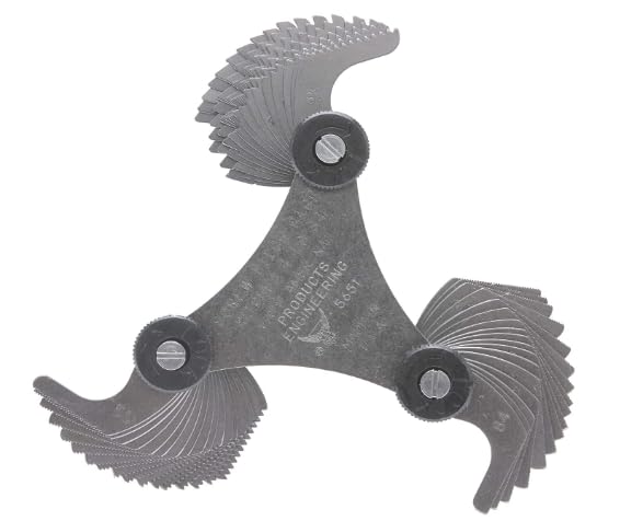 PEC Tools Screw Pitch Gauge, 4-84 TPI, Inch, 51 Leaves, Made in USA Inch - 51 Leaves
