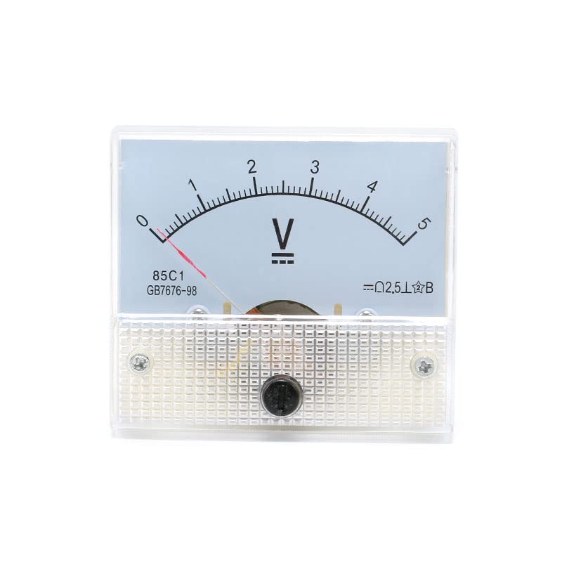 85C1 5V DC Pointer Voltmeter Analog Volt Panel Meter Gauge Front Face 65 * 56MM Analog Small Meter 0-5V 85C1