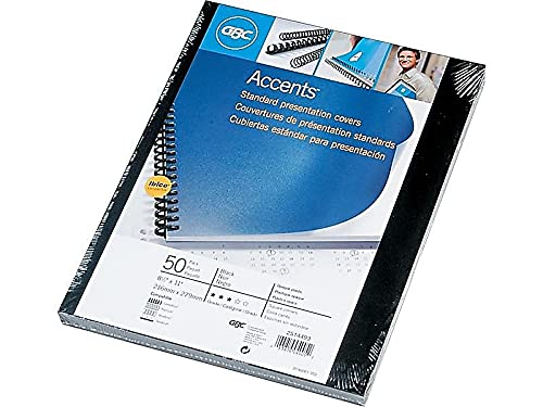 GBC Solids Standard Presentation Covers, Non-Window, Square Corners, Black, 50 Pieces Per Box (2514493) (1) Black Pack of 50