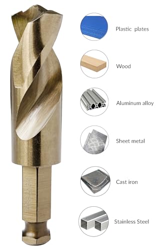 NordWolf 3/4" M35 Cobalt Stubby Drill Bit for Stainless Steel & Hard Metals, with 7/16" Hex Shank for Quick Chucks & Impact Drivers 3/4 in