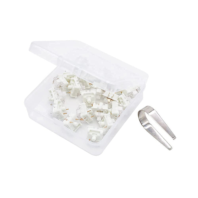 OUTEMU Silent White Switches,20-Pack Linear & Quiet 45gf 3-Pin Keyboard Switches