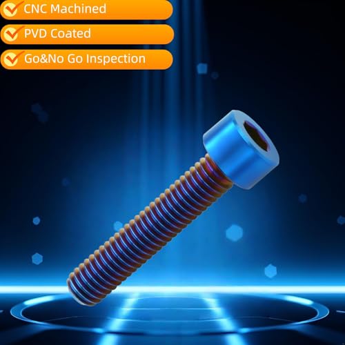 M8x30mm Titanium Hex Socket Bolts, Burnt Blue, 6PC M8X30