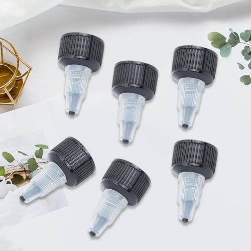 GORGECRAFT 50Pcs 18/410 Squeeze Bottle Cap Heads Twist Dispensing Lids Plastic Black Squeeze Tops Replacement Caps for Squeeze Extruded Glue Water Bottle Paint Lids Applicator Inner Diameter 18.5mm