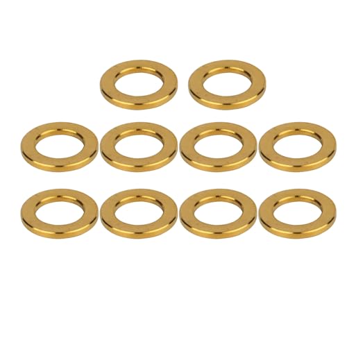 10Pcs Titanium M5 M6 Flat Washer Bicycle Screws Washer (Gold, M6) Gold