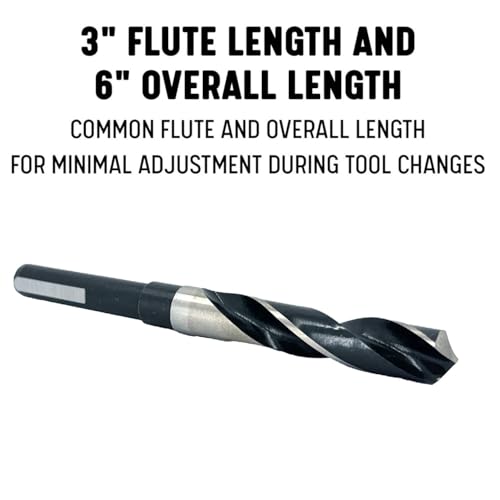 Drill America 1-1/8" Reduced Shank High Speed Steel Drill Bit with 1/2" Shank, D/A3F Series 1-1/8"
