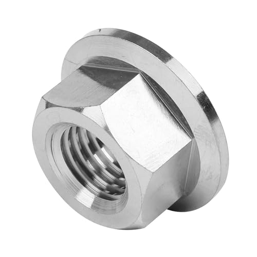 6PCS Titanium DIN6923 M5 M6 M8 M10 M12 M14 Hex Flange Nuts (M10 Pitch 1.25mm) M10 Pitch 1.25mm