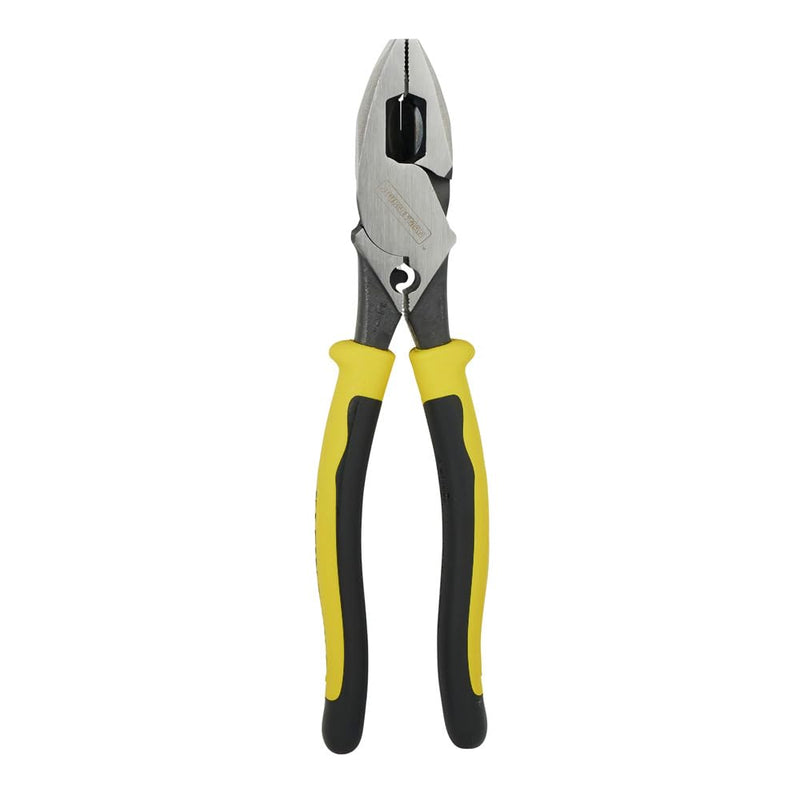 Klein Tools J213-9NECR Journeyman Pliers Connector Crimp Side, Made in USA, With High-Leverage Design Featuring Crimping Die Behind Hinge, 9-Inch With Crimping