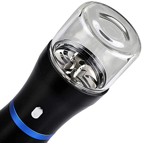 Spacenight Electric Herb Grinder COMPACT for Flower Buds, USB-Rechargeable, 2pcs 1.7oz Glass Herb Chamber - Ideal for Everyday Carry Electric Grinder Set