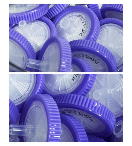 FilterTech 25mm PVDF Hydrophilic Syringe Filters, 0.22um, 100 Pack (PVDF Hydrophilic, 0.22um, 100 Pack)