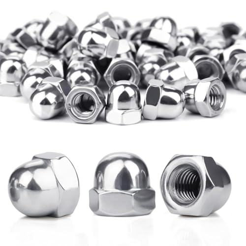 3/4-10 UNC Acorn Nuts, 304 Stainless Steel Hex Cap Dome Head Nuts, Silver Bright Finish,5PCS for Indoor & Outdoor Hardware Use Silver 304 Stainless Steel 3/4"-10