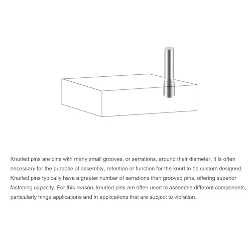 uxcell 6.1x50mm 304 Stainless Steel Dowel Pins, 60Pcs Knurled Head Flat Chamfered End Dowel Pin, Cylindrical Pin Locating Dowel Support Bed Shelf Pegs Support Shelves Fasten Elements 60