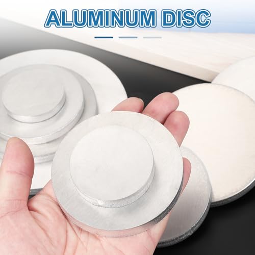 PATIKIL 6061 Aluminum Disc, 2 Pcs 3.9x5/9 Inch Round Flat Plain Aluminum Metal Plate for Industrial Crafting DIY 3.9x5/9"