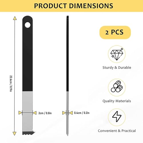 2Pcs Paver Puller, Paver Extractor Tool with Joint Scraper Micro Teeth Gripper Slots Paver Removal Tool for Garden Paver Brick Block Replacement