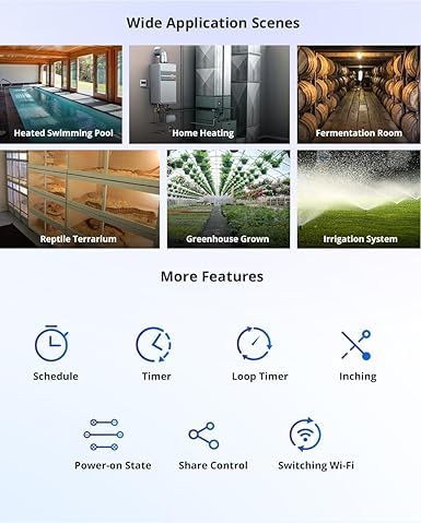Tuya WiFi Smart Temperature Sensor Controller,4CH 85-250V Relay Switch, Remote Voice Control, APP Remote Control, Dry Contact, Real-Time Monitoring, Compatible with Alexa and Google Home 4CH 110V Temperature