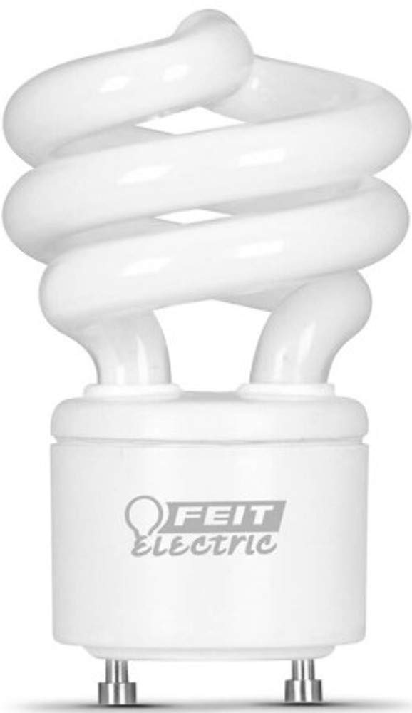 Feit Electric BPESL13T/GU24 Compact Fluorescent Lamp; 13 W; Spiral Lamp; GU24 Twist and Lock Lamp Base; 900 Lumens; Average Life Up To 10000 Hours; Pack of 4