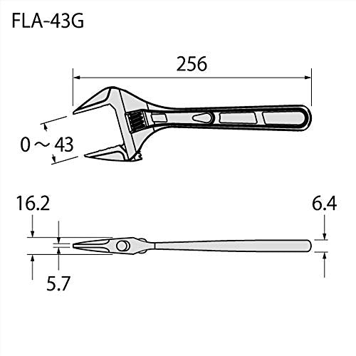 Fujiya Tools, FLA-43G-F, Adjustable Wrench
