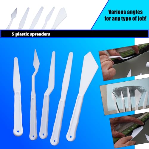 Seal-All Contact Adhesive and Sealant Bundle: 2 fl oz Tube with 10 Snip Tip Applicators and a Set of 5 Plastic Spreader Tools by 203Brands to Provide Optimal Spread on Any Given Angle or Surface