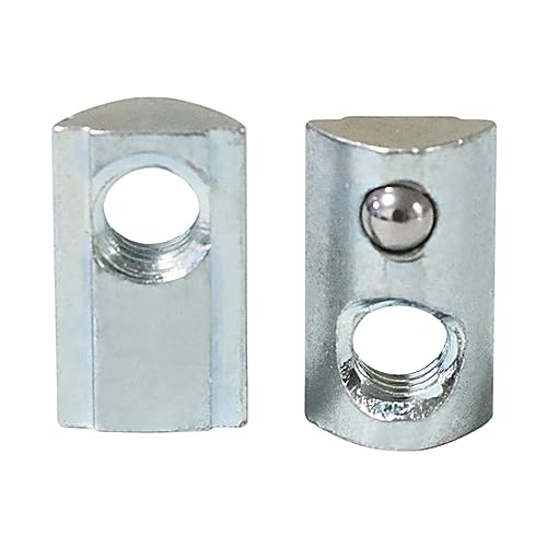 20 Packs 5/16-18 Threaded Steel Roll in T-Nut with Ball Spring, T Slot Accessories for Aluminum Extrusion Profile Rail 5/16"-18
