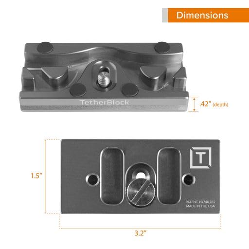Tether Tools TetherBlock Arca Graphite - Cable Connection and Port Protector for Tethered Photography Dark Grey