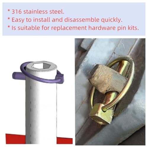 Heavy Duty Lynch pins, 316 Stainless Steel clamp pins with Rings, Boat Kayak Canoe connectors (Dia.:1/5in (4.7mm)-4pcs) Dia.:1/5in (4.7mm)-4pcs