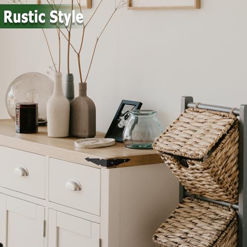 Farmhouse Metal Corner Brackets Decorative Wood Table 6.1" Matte Black Corner Protectors for Retro Industrial Wood Dresser Nightstand TV Stand Bed Frame(Height:1.3") 4Pcs Height:1.3" Length:6.1"