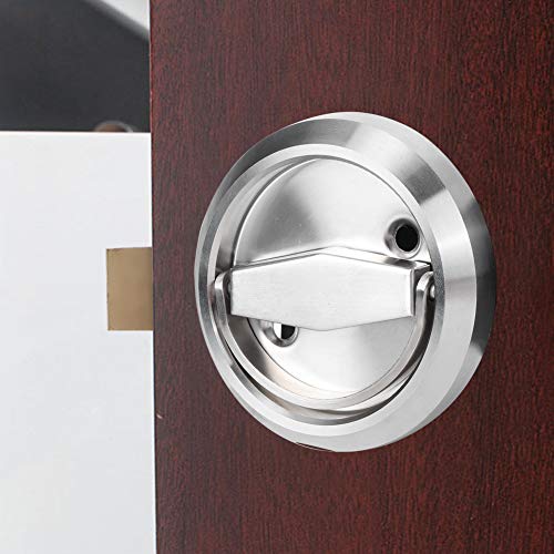 TOPINCN Deadbolt Door Lock Set, 304 Stainless Steel, Silver | For Wooden Doors, Bathroom, 3 x 2.1 x 1.5 Inch Handle, With Screws