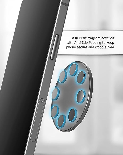 ENCASED Magnetic Mount-Anywhere iPhone Disks (2 Pack) Designed for MagSafe, Stick On Phone Holder - Great for Car, Home, Office, RV and More (Adhesive Backed / 0.15" Ultra Slim Design) 2