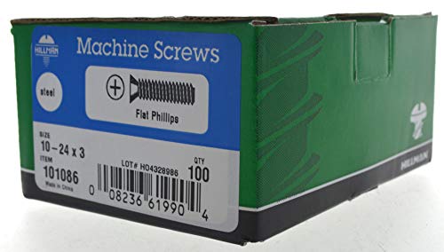 The Hillman Group 101086 10-24-Inch x 3-Inch Flat Head Phillips Machine Screw, 100-Pack