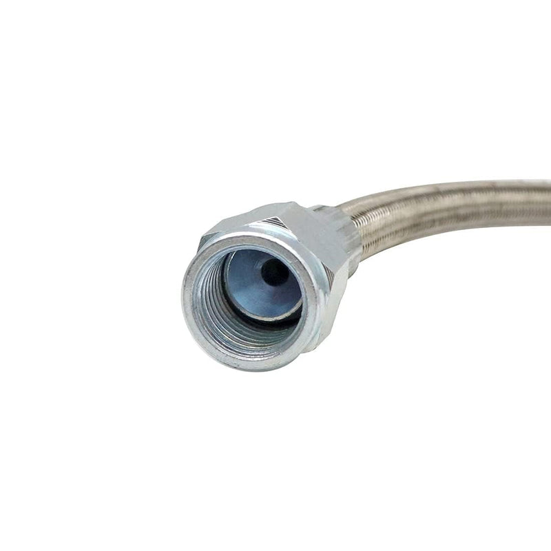 GXARTS 60" Billet Steel Braided Turbo Oil Feed Line Length 4AN 90 Degree Straight Hose Straight PTFE line straight Hose End Pressure Stainless Remote Turbocharger 551871 60‘’