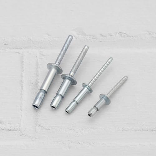 40PCS Internal Lock Dome Head Structural Rivets Grip Range of 1.5mm-16.0mm Rivet Fastener Bolt for Aviation Automobiles Construction Silver