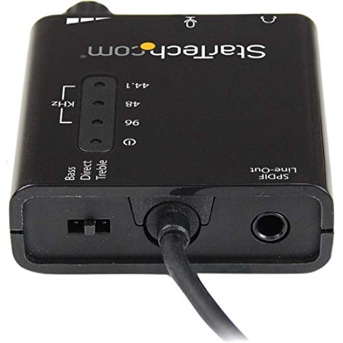 StarTech.com USB Sound Card w/ SPDIF Digital Audio & Stereo Mic – External Sound Card for Laptop or PC – SPDIF Output (ICUSBAUDIO2D),Black 0.6" x 1.8" 0.6" x 1.8" 4 Pos TRRS + Mic