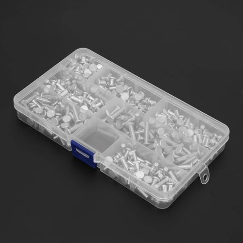 350pcs Flat Head Solid Rivets M4 Kit 4/6/8/10/12/16/20mm