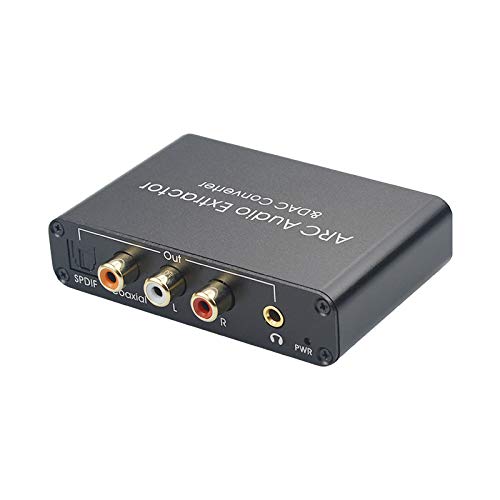 HDMI ARC Audio Extractor Pro, 192KHz DAC Converter, HDMI ARC to Optical Coaxial and Analog L/R RCA 3.5mm, Digital Optical SPDIF Coaxial to Analog Audio Converter for TV Sound System (H103-ARC Pro) H103-ARC Pro