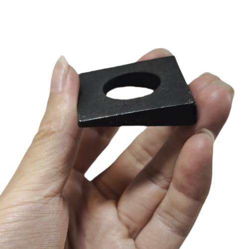 10 PCS 3/4 Beveled Square Washers in Plain Carbon Steel Oxidized,3/4(ID) x1-5/9x1-5/9 Inch for Channel Steel Wedge Shaped Washers for Shim Leveling,3 to 9 mm Thick,Black,LXLVOUEG 3/4 X 1-5/9 X 1-5/9 inch Oxidized Steel-Black-10 PCS