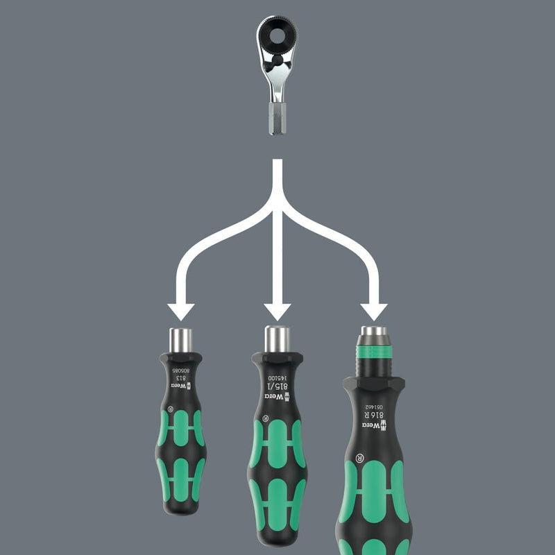 Wera Tools 05003662001 8011 Zyklop Mini 4 Bit ratchet, 1/4", 1/4" x 50 mm | bike-hand-tools